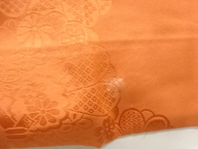  格子に花模様織出し単衣振袖用長襦袢